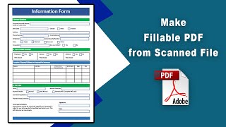 How to make a fillable pdf from a scanned image using Adobe Acrobat Pro DC [upl. by Elleirbag201]