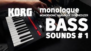 Korg Monologue  Bass Sounds 1 [upl. by Daus]