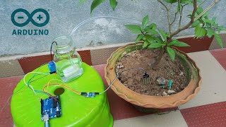 How to make Automatic Plant Watering System using Arduino UNO and Soil Sensor  Techie Lagan [upl. by Ynabla]