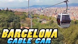 TELEFERIC DE MONTJUIC  Cable Car Barcelona 4k [upl. by Einahpet]