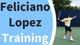 Feliciano Lopez Training in HD Slow Motion and Real Time  Toronto Canada  August 4 2018 [upl. by Eilime]