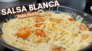 salsa blanca para pasta  como hacer salsa blanca para espaguetis blanco [upl. by Retsbew847]