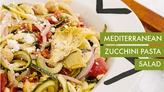 Mediterranean Zucchini Pasta Salad  Spiralizer Recipe [upl. by Milburn]