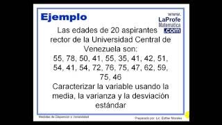 Medidas de Dispersion  Matematica OnLine [upl. by Llennol260]