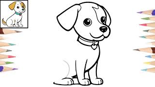 Como dibujar un PERRITO de forma fácil  How to draw a PUPPY easy way [upl. by Etaner]