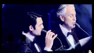 Matteo amp Andrea Bocelli duet live from Boston 2021 [upl. by Leinnad]