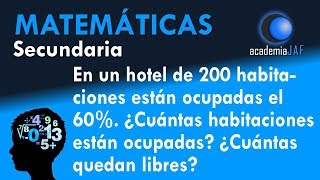 Cómo calcular el porcentaje de una cantidad  Problema resuelto 01 Matemáticas [upl. by Elakram338]