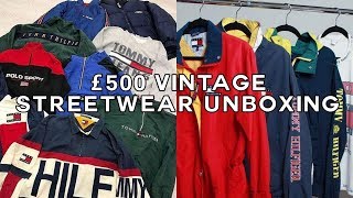 £500 VINTAGE STREETWEAR CLOTHING UNBOXINGHAUL [upl. by Banna]