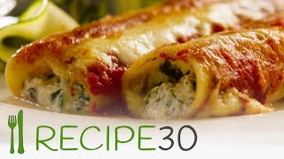 Try me SPINACH AND RICOTTA CANNELLONI  By wwwrecipe30com [upl. by Ydok]