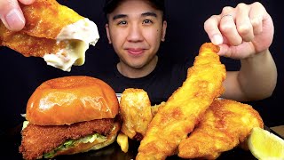 ASMR AUSSIE FISH amp CHIPS  FISH BURGER MUKBANG Extreme Crunchy Sounds NO TALKING  BUN ASMR [upl. by Mainis]