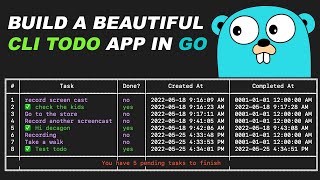 Golang Tutorial Build A Beautiful CLI Todo App With Support for Piping [upl. by Tem]