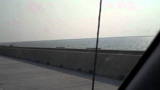 Crossing Lake Pontchartrain on New I10 Bridge [upl. by Acirrehs309]