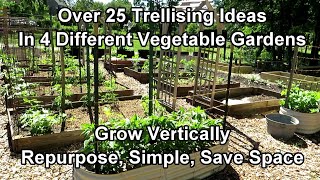 Over 25 Vegetable Garden Trellising Designs Crop Examples Materials Vertical Growing Ideas [upl. by Alym]