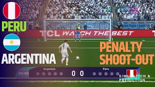 Penalty shootout ⚽ Argentina  Peru 🏆 AMERICA CUP 2024  Video game simulation [upl. by Sprage]