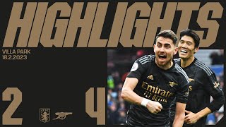 HIGHLIGHTS  Aston Villa vs Arsenal 24  Saka Zinchenko Jorginho and Martinelli score [upl. by Halyak]