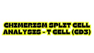 CHIMERISM SPLIT CELL ANALYSIS  T Cell CD3 [upl. by Lashoh659]