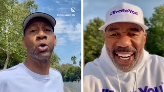 Steve Harvey Gets Checked LIVE By Mark Curry Face To Face For Stealing His Material  Katt Williams [upl. by Aipmylo]