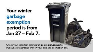 Region of Peel winter garbage exemption period [upl. by Roth155]