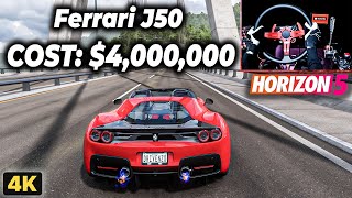 Forza Horizon 5  NEW CAR Ferrari J50 Steering Wheel Gameplay 4K [upl. by Sug864]