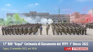 Giuramento dei Volontari in Ferma Prefissata di 1 anno VFP1 del 1° Blocco 2022 [upl. by Broucek118]