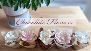 Chocolate Flowers Using Candy Melts  Valentines Day Cupcakes [upl. by Eceined382]