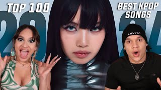 Waleska amp Efra React to TOP 100 KPOP SONGS 2024 so far [upl. by Malti]