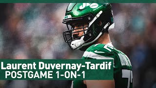 quotLets Try To Work Hard amp Build Somethingquot  Laurent DuvernayTardif Postgame 1On1  New York Jets [upl. by Osnofla]