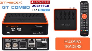 GTMEDIA GT Combo 4K 8K Android 90 Smart TV BOX DVBS2 T2 Cable 2G16G Satellite Receiver  Unboxing [upl. by Tollmann]