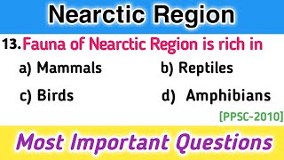 Nearctic Region MCQs  Zoogeography  Quiz [upl. by Meehyr]