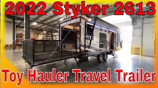 Awesome Toy Hauler Travel Trailer with a BACK DECK 2022 Stryker 2613 by Cruise RV  The RV Hunter [upl. by Naehgem391]