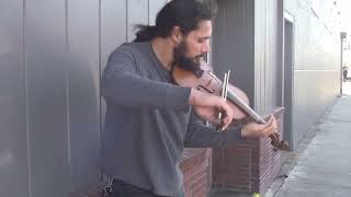 INCREDIBLE VIOLINIST FRANK JARROD FROST busking at the Arcata Plaza in Humboldt County 2023 [upl. by Nillek673]