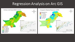 Regression Analysis on Arc GIS  Ordinary Least Squares  Graphically Weighted Regression [upl. by Kenji455]