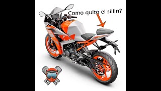 Tutorial para quitarcambiar el sillin asiento del copiloto de la KTM RC 200  390 2022 [upl. by Cristy]