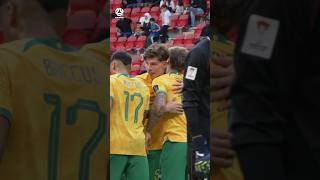 Jordan Bos 🤝 Riley McGree ⚽️🥅 socceroos asiancup2023 shorts [upl. by Ettennaj]