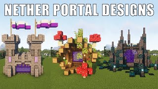 3 Minecraft Nether Portal Designs  Build Tutorial [upl. by Kcirttap]