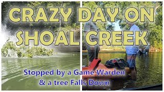 Crazy Day on Shoal Creek  Stopped by Game Warden and Tree Falls Down [upl. by Koblick]