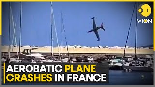 Pilot dies after his plane crashes into sea during French airshow  Latest News  WION [upl. by Enautna]