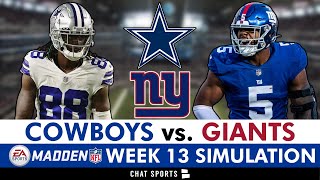 Cowboys vs Giants Simulation Reaction For 2024 NFL Season  Cowboys Week 13 Madden 25 Rosters [upl. by Drauode845]