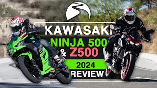 New 2024 Kawasaki Z500 and Ninja 500 Review [upl. by Remo754]