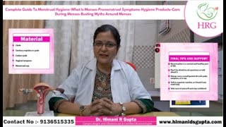 Menstrual Hygiene amp its productsPreMenstrual syndromeMyths around periodsDrHimani R GuptaGynec [upl. by Orland]