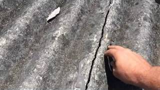 Crack in the asbestos fiber cement roof sheet  super 6 roof  causing leakage [upl. by Naujud]