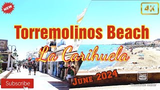 Torremolinos Beach  La Carihuela  June 2024  sunshine walking tour  Malaga  Spain  4K [upl. by Yenahc319]