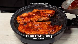 Cómo hacer Chuletas de Cerdo en salsa BBQ [upl. by Eima83]