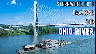 Sternwheelers on the Ohio River after Charleston Sternwheel Regatta 2024 [upl. by Geiss]