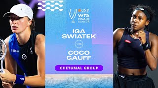 Iga Swiatek vs Coco Gauff  2023 WTA Finals Group Stage  WTA Match Highlights [upl. by Yllak]