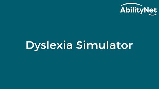 Dyslexia simulator [upl. by Braeunig]