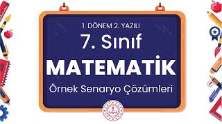 7 Sınıf Matematik 1 Dönem 2 Yazılı Örnek Senaryo Çözümleri [upl. by Nyltak]