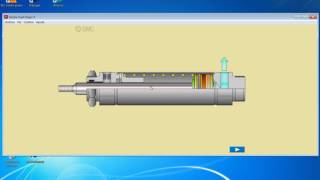 Curso 201617 Tecnologías neumática e hidráulica Cilindro de simple efecto [upl. by Josee]