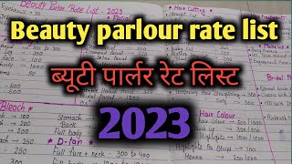 Beauty parlour rate list 2023 price list for new parlour beautyparlour price list The Beauty Channel [upl. by Yllod]