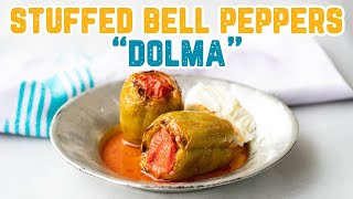 AUTHENTIC TURKISH COOKING TECHNIQUE “DOLMA” 🤩  Stuffed Bell Peppers Recipe 🫑🍽 [upl. by Dickinson]